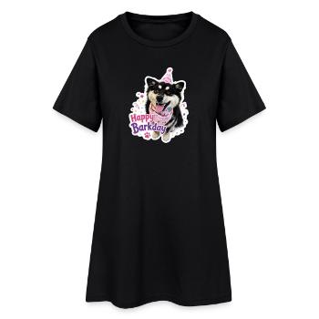 Happy Barkday Finnish Lapphund - Women’s T-Shirt Dress - black - Front