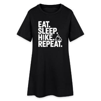 Eat. Sleep. Hike. Repeat. - Women’s T-Shirt Dress - black - Front