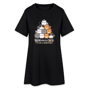 Détends-toi, on est tous fous - Robe T-shirt Femme - noir - Devant