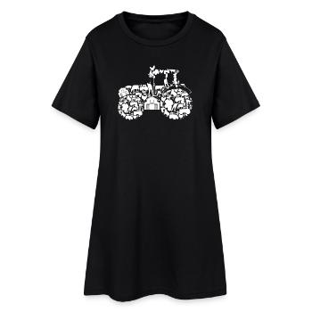 Tractor Silhouette - Women’s T-Shirt Dress - black - Front