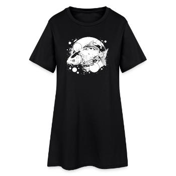 Art de rue de pêche - Robe T-shirt Femme - noir - Devant