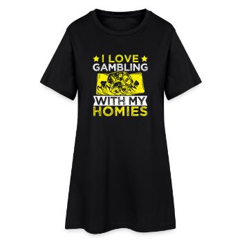 Fan de jeux d’argent adore jouer au casino de mes potes - Robe T-shirt Femme - noir - Devant