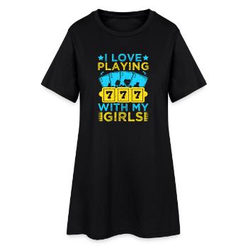 Les amateurs de jeux d’argent adorent jouer avec mes filles au casino - Robe T-shirt Femme - noir - Devant