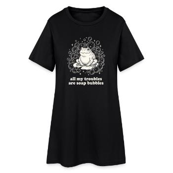 Tous mes soucis sont des bulles de savon - Robe T-shirt Femme - noir - Devant