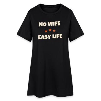 Pas de femme vie facile Drôle en disant bière pour hommes - Robe T-shirt Femme - noir - Devant