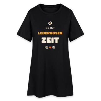 Lederhosen Zeit Volksfest Tracht - Lederhosen - Frauen T-Shirt-Kleid - Schwarz - Vorne
