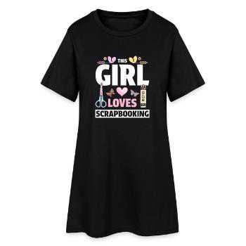 Girl Loves Scrapbooking - Women’s T-Shirt Dress - black - Front