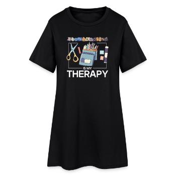 Le scrapbooking, c’est une thérapie - Robe T-shirt Femme - noir - Devant
