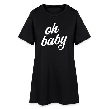 Oh Baby Saying Pregnancy T-Shirt - Women’s T-Shirt Dress - black - Front