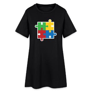 Icône du puzzle de l’autisme - Robe T-shirt Femme - noir - Devant