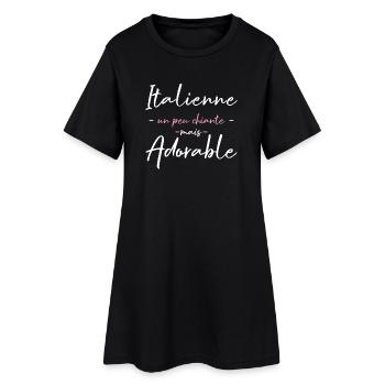 Italienne Un Peu Chiante Mais Adorable T-Shirt ... - Robe T-shirt Femme - noir - Devant
