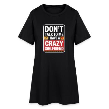 Petite amie folle Pardonne couple Petite amie folle - Robe T-shirt Femme - noir - Devant