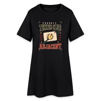 Tenniscore Tennis Club No Membership, Only - Women’s T-Shirt Dress - black - Front