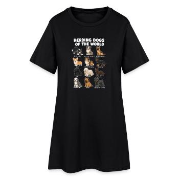 Chiens de troupeau Races Mignons Chiens - Robe T-shirt Femme - noir - Devant