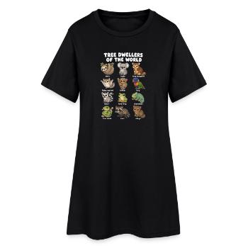 Table de dessins animés mignonne des habitants des arbres - Robe T-shirt Femme - noir - Devant