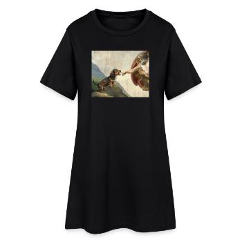 Hund Gottes Hand Dackel Hunde meme - Frauen T-Shirt-Kleid - Schwarz - Vorne