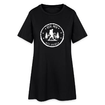 Outdoor Hiking - Real men go Hiking - Frauen T-Shirt-Kleid - Schwarz - Vorne