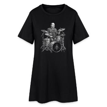 Grover Cleveland plays drums - Women’s T-Shirt Dress - black - Front