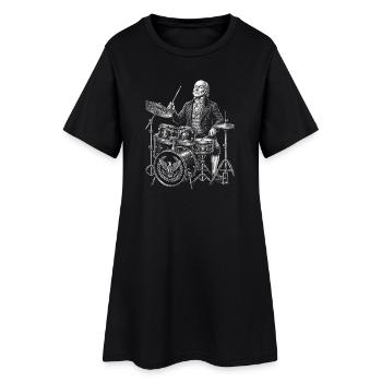 John Quincy Adams joue de la batterie - Robe T-shirt Femme - noir - Devant