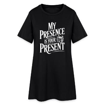 Ma présence est ton cadeau - Robe T-shirt Femme - noir - Devant
