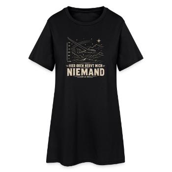  Hier Oben Nervt Mich Niemand Segelflieger Berge - Frauen T-Shirt-Kleid - Schwarz - Vorne