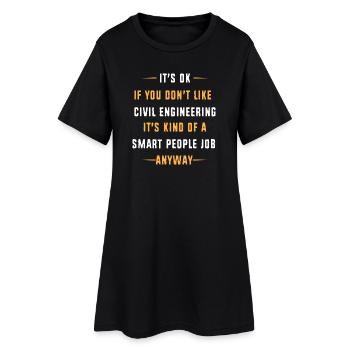Ingénieur civil sur chantier de construction - Robe T-shirt Femme - noir - Devant