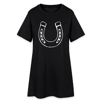 Hufeisen Pferd Pferde reiten Geschenk Reiter - Frauen T-Shirt-Kleid - Schwarz - Vorne