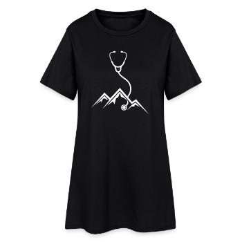 Stethoscope Mountains Medicine Hiking Care - Robe T-shirt Femme - noir - Devant