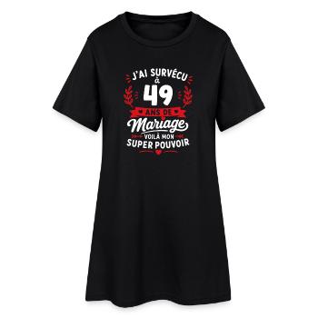 49 Ans de Mariage: Super Pouvoir - Robe T-shirt Femme - noir - Devant