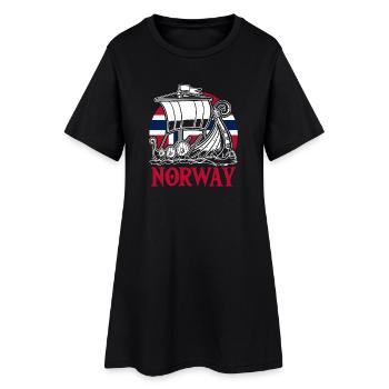 Norway Vacation Norge Fjords Travel Scandinavian - Women’s T-Shirt Dress - black - Front