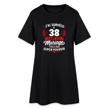 Survécu à 38 ans de mariage - Robe T-shirt Femme - noir - Devant