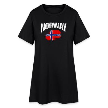 Vacances en Norvège dans les fjords de Norge Voyage en Scandinavie - Robe T-shirt Femme - noir - Devant