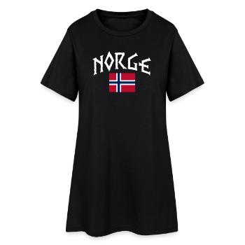 Norway Vacation Norge Fjords Travel Scandinavian - Women’s T-Shirt Dress - black - Front