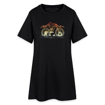 Croquis VTT Vintage - Robe T-shirt Femme - noir - Devant