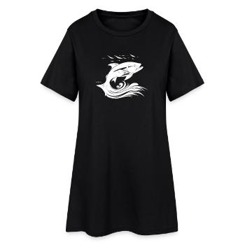 Image de poissons - Robe T-shirt Femme - noir - Devant