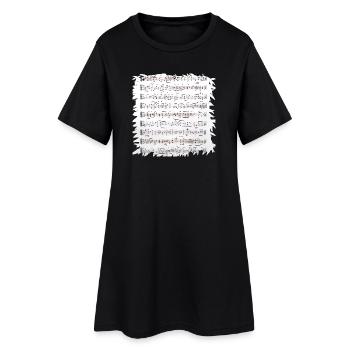 Partitions en noir et blanc avec bordure - Robe T-shirt Femme - noir - Devant
