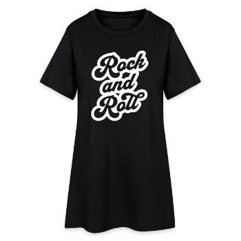 Logo-shirt du manuscrit Rock and Roll - Robe T-shirt Femme - noir - Devant