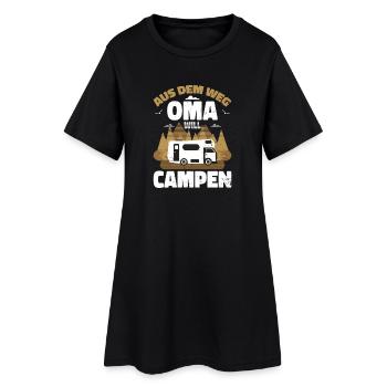 Aus dem Weg Oma campt - Frauen T-Shirt-Kleid - Schwarz - Vorne