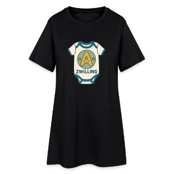 Zwilling Buchstabe A Babybody - Frauen T-Shirt-Kleid - Schwarz - Vorne
