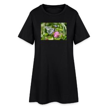 Tree White Butterfly on Blossom - Women’s T-Shirt Dress - black - Front