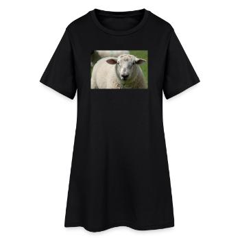 Close-up of a sheep - Women’s T-Shirt Dress - black - Front