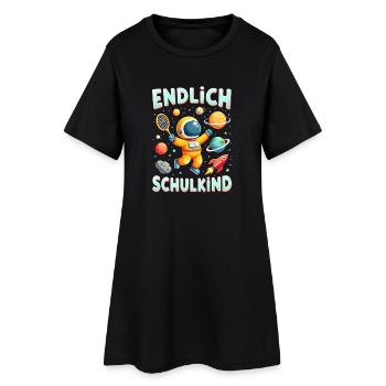 Schulkind 2026 Einschulung 2026 Schulanfang - Frauen T-Shirt-Kleid - Schwarz - Vorne