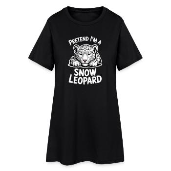Dictions du léopard des neiges Cadeau mignon du léopard des neiges - Robe T-shirt Femme - noir - Devant