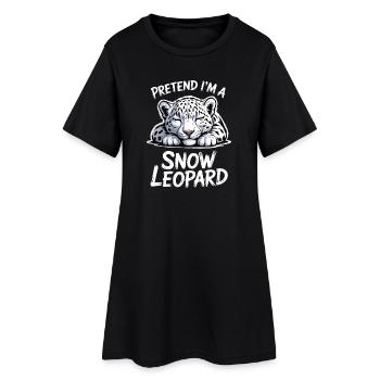 Dictions du léopard des neiges Cadeau mignon du léopard des neiges - Robe T-shirt Femme - noir - Devant