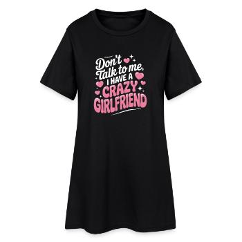 Petite amie folle Pardonne couple Petite amie folle - Robe T-shirt Femme - noir - Devant