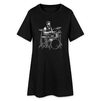 James A. joue de la batterie - Robe T-shirt Femme - noir - Devant