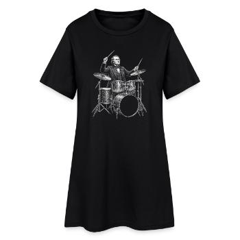 Andrew Johnson joue de la batterie - Robe T-shirt Femme - noir - Devant