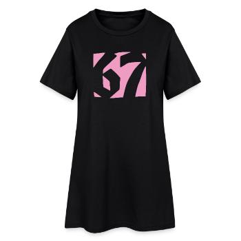 67 Minimal Streetwear Design de tendance - Robe T-shirt Femme - noir - Devant