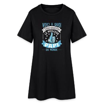Voici le meilleur Papi du monde - Robe T-shirt Femme - noir - Devant