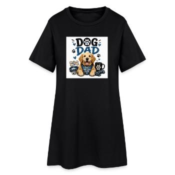 Le père du chien dessine le style patte amoureuse - Robe T-shirt Femme - noir - Devant